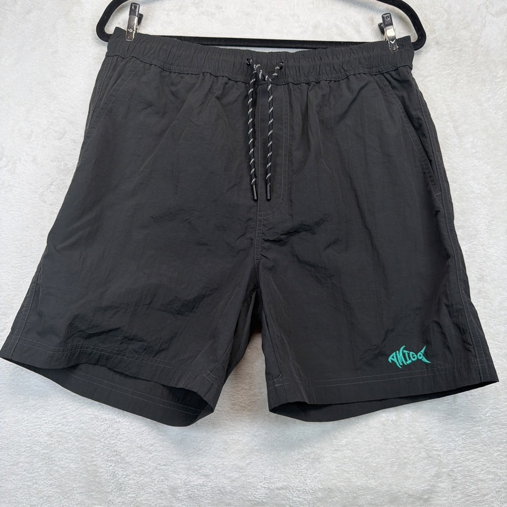 Amigo Swim Trunks Men's M Black Quick Dry Nylon Lined Beach Board Shorts